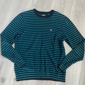 Vans Black and Teal and black Striped Crewneck Sweater size small